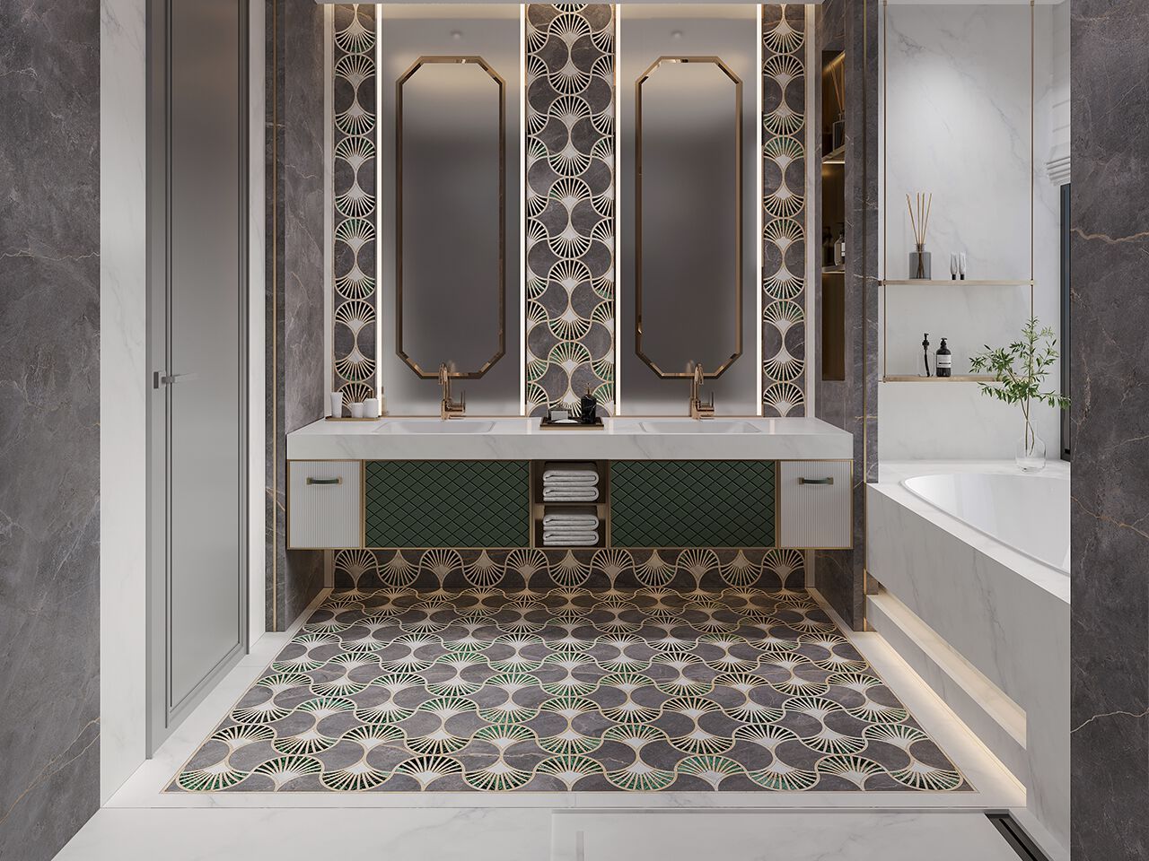 Декор из керамогранита GANI MARBLE TILES Medaglioni ARCH-00110801 - Вид №3