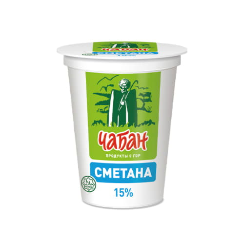 Сметана 15% Чабан 400 г БЗМЖ Santreyd 20737 - Вид №1