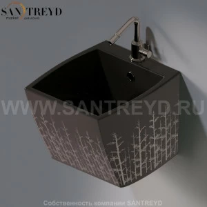 L253.406P Подвесная раковина настенная овальная A. e T. Italia SQUARE черная