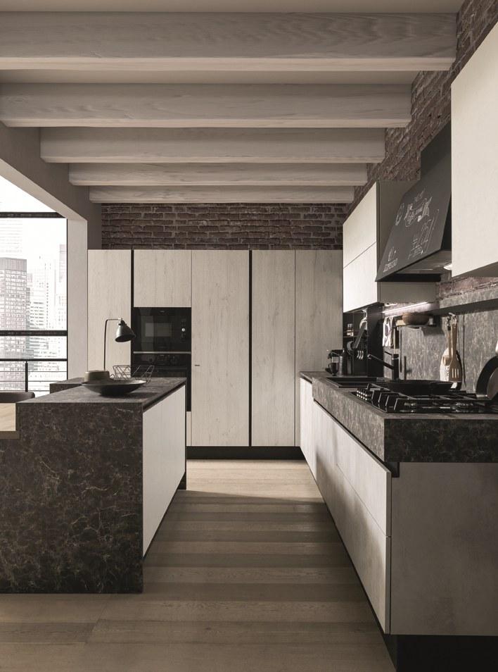 Febal Casa Модульная кухня из меламина с островом sun-id-1433505 - Вид №7