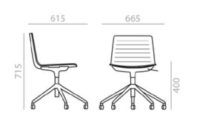 Поворотный стул с регулируемой высотой Andreu World Flex Chair ARCH-00026063 - Вид №1