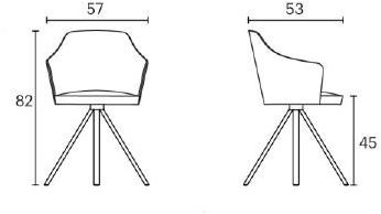 ENEA Стул на козелке из дуба и ткани с подлокотниками Kaiak sun-id-1411050 - Вид №2
