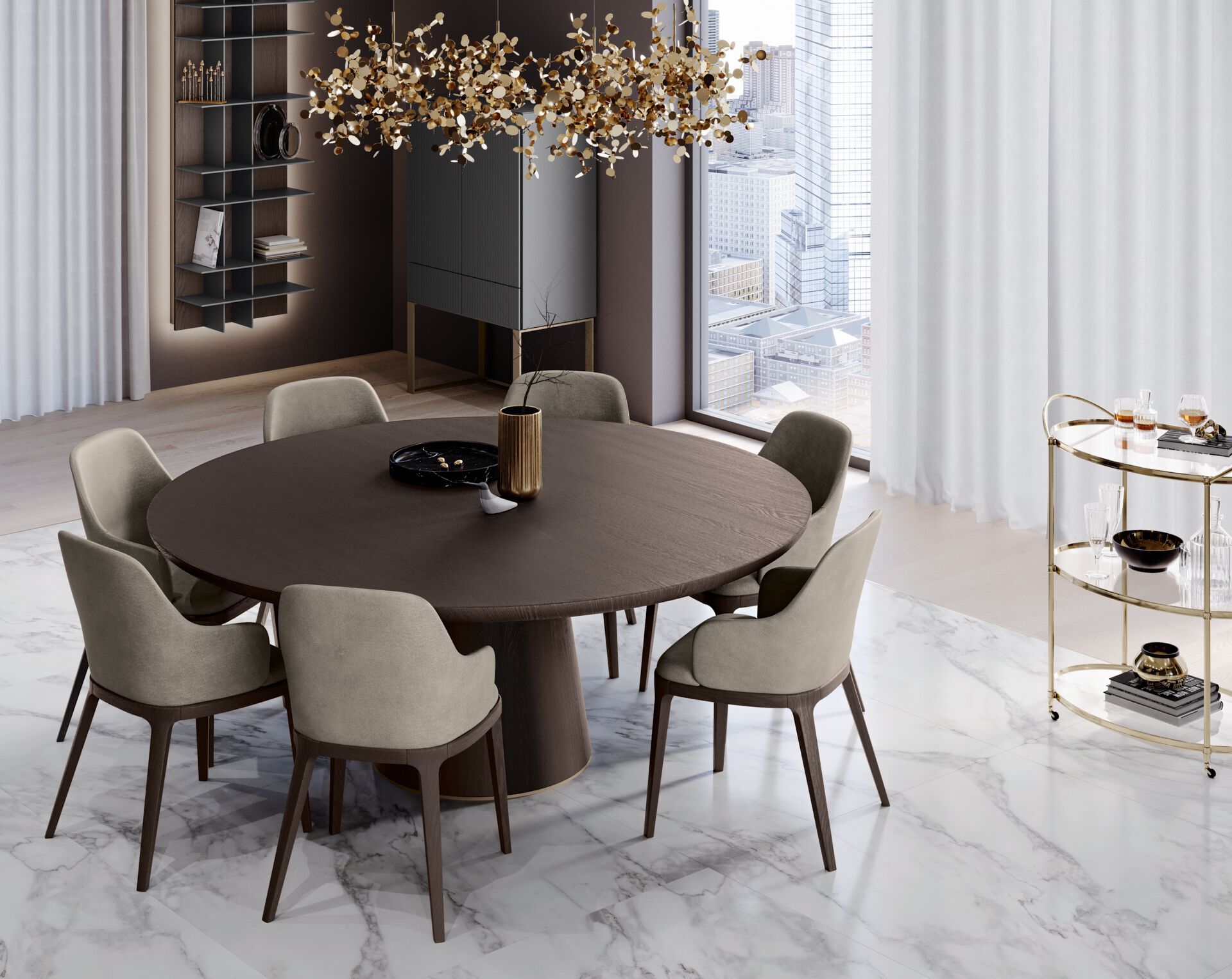 Круглый стол из шпона Olivieri MR. BIG ARCH-00149033 - Вид №1