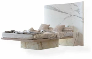 SAGEVAN MARMI Двуспальная кровать из скульптурного мрамора Whitedream
