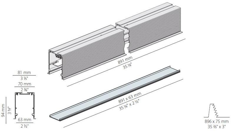 PANZERI Настенный линейный осветительный профиль для светодиодных модулей Nolita Xg2039 - Вид №3