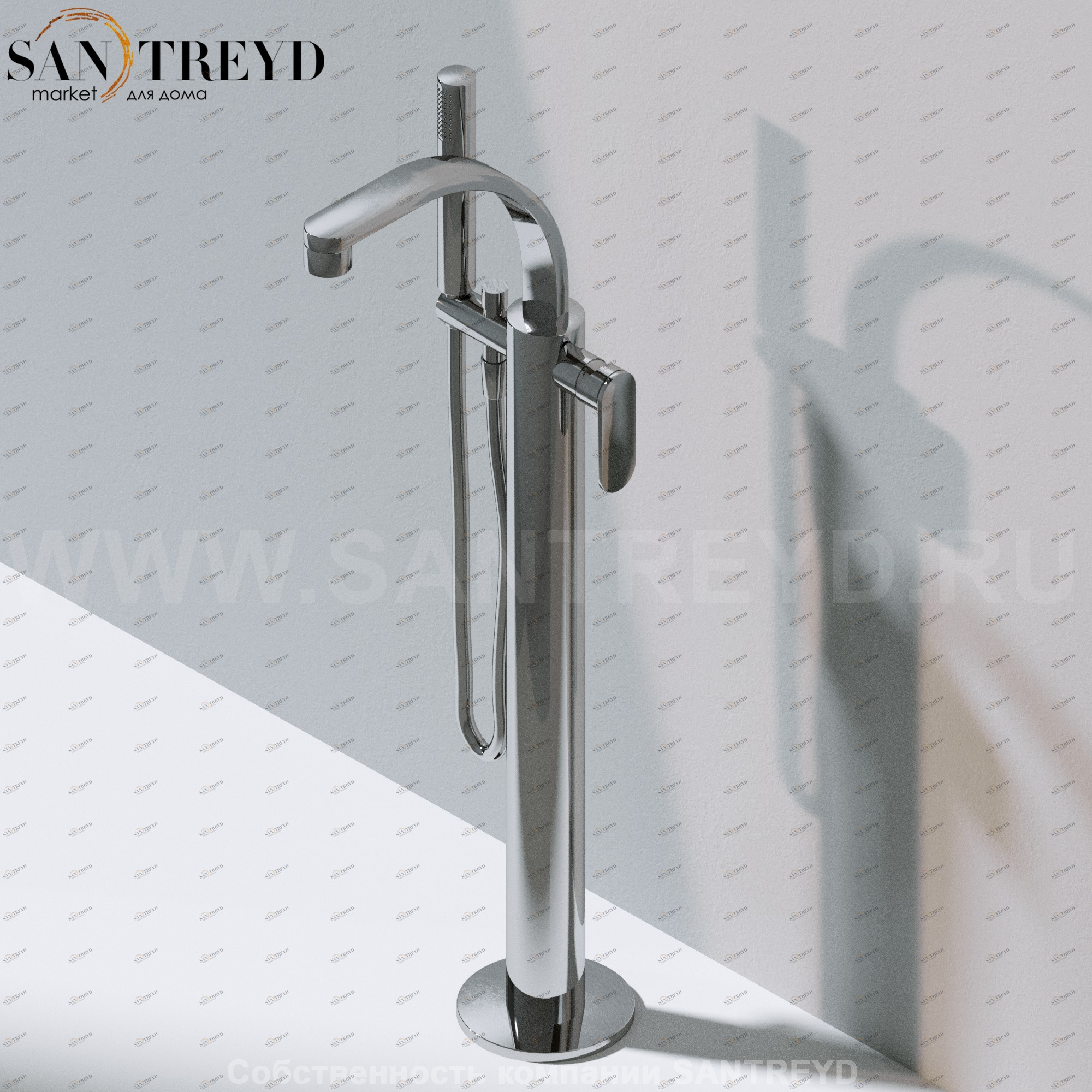 Flaminia ONE Напольный смеситель для ванны хромированный 112580 Ceramica Flaminia