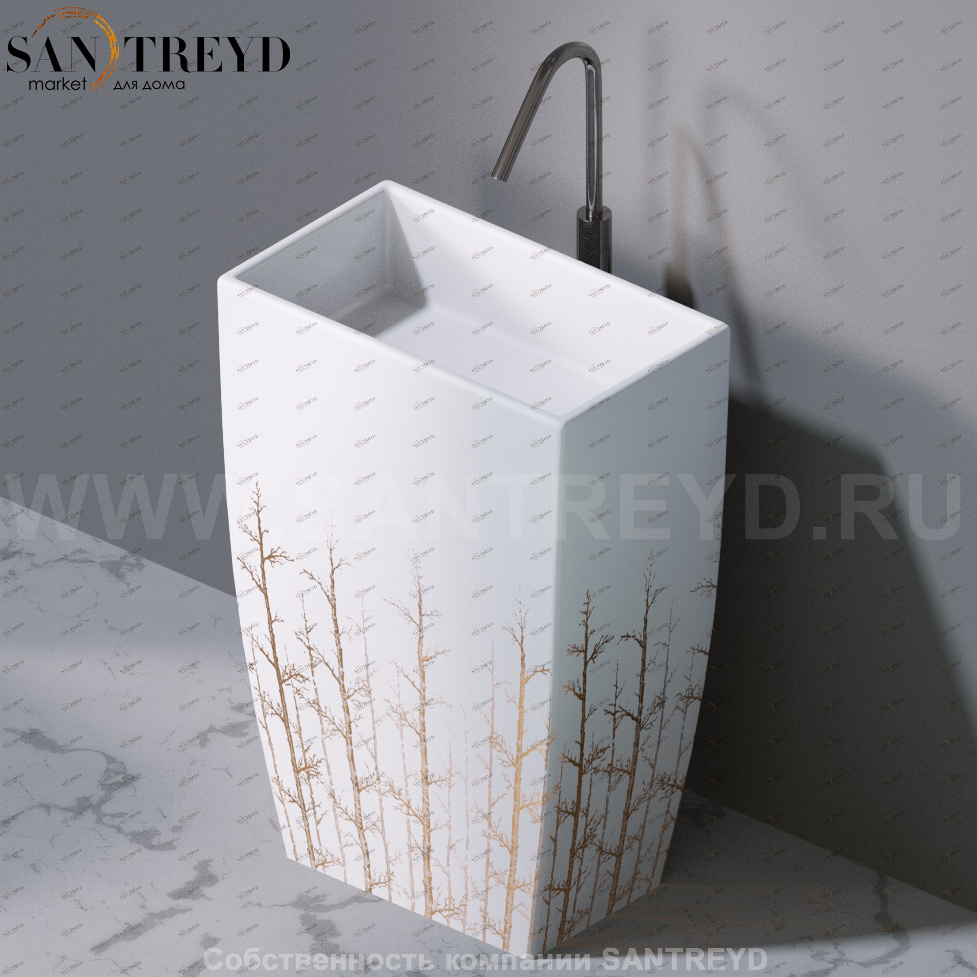 L110405G Напольная раковина стоящая прямоугольная A. e T. Italia Tower AeT ITALIA