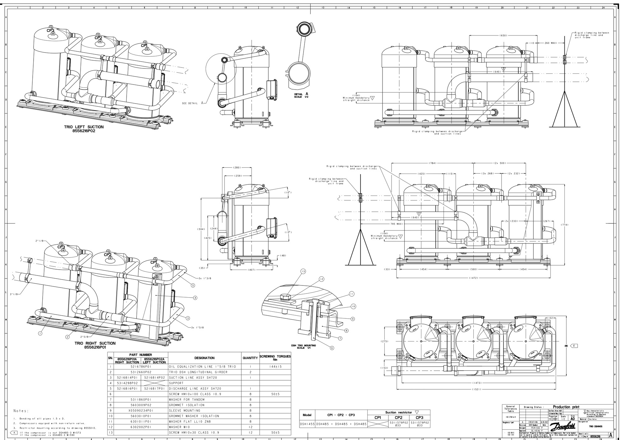 Danfoss DSH — Герметичные спиральные компрессоры, R410A DSH600A4ABA Компрессор спиральный 120H1379  - Вид №7