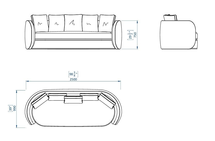 3-местный тканевый диван Casa Magna Essence ARCH-00124718 - Вид №5