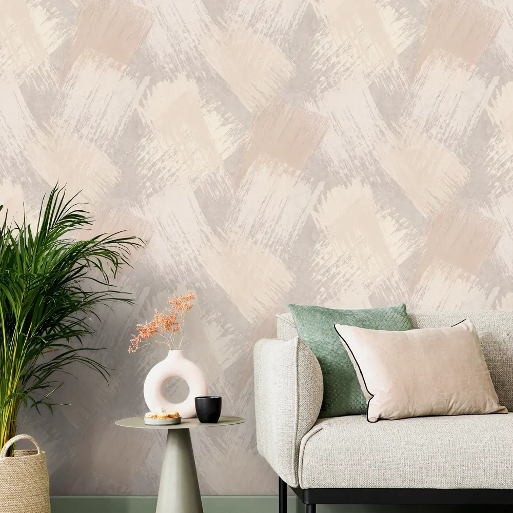 Обои флизелиновые Palitra Home Art Club бежевые с абстрактным рельефом 89434191 STLM-1577411 - Вид №3