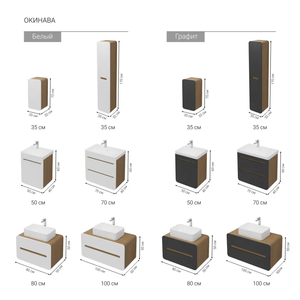 Подвесная тумба Santreyd Окинава для раковины 70 см графит 86516199 Ванная комната STLM-0069524 - Вид №5