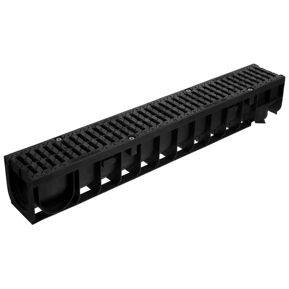 GIDROLICA Пластиковый дренажный канал с полиамидной решеткой 1000х145х150 мм 14546320 STLM-0005007