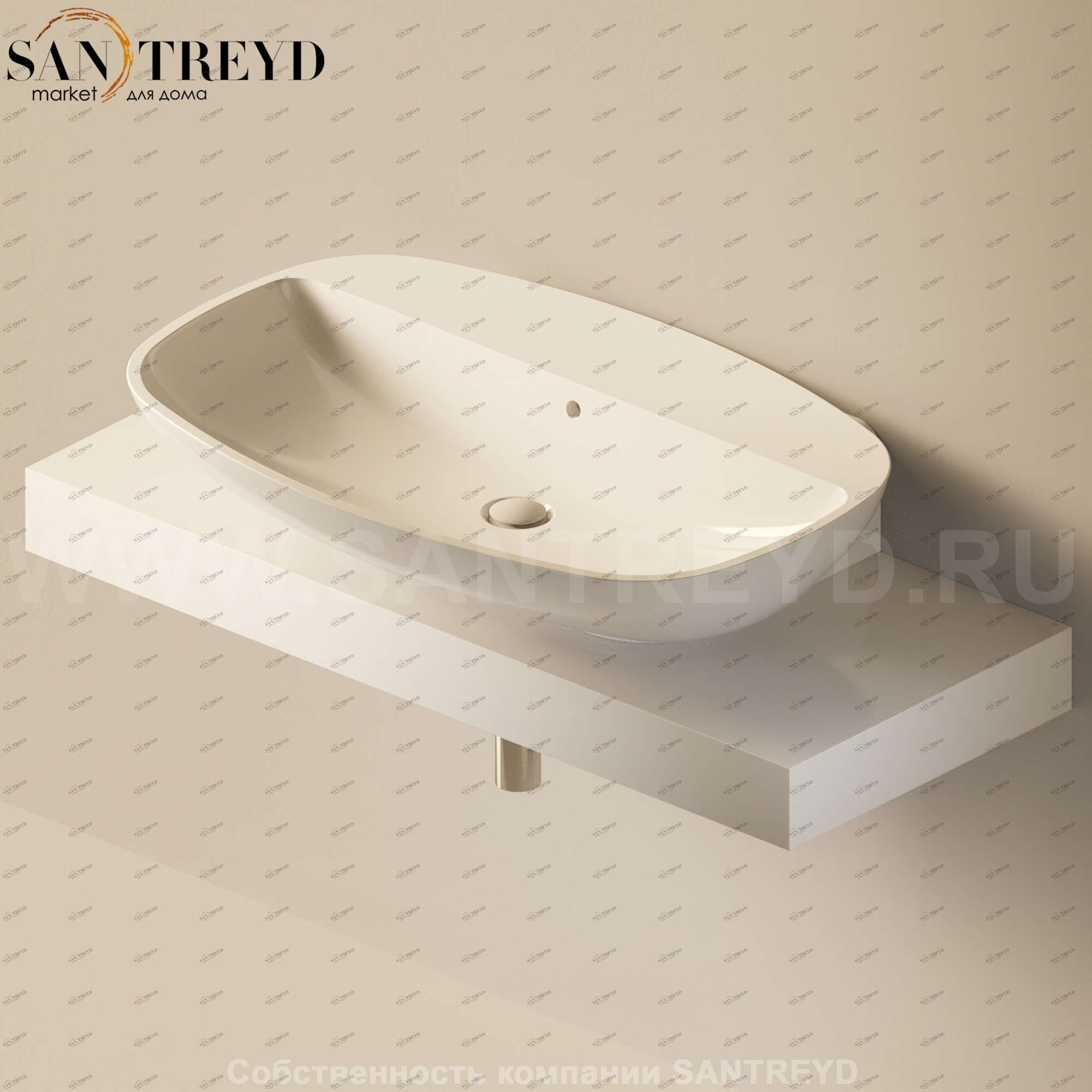 Flaminia FORTY6 Столешница от 120 до 250 см белая F68082.9016 Ceramica Flaminia F680829016