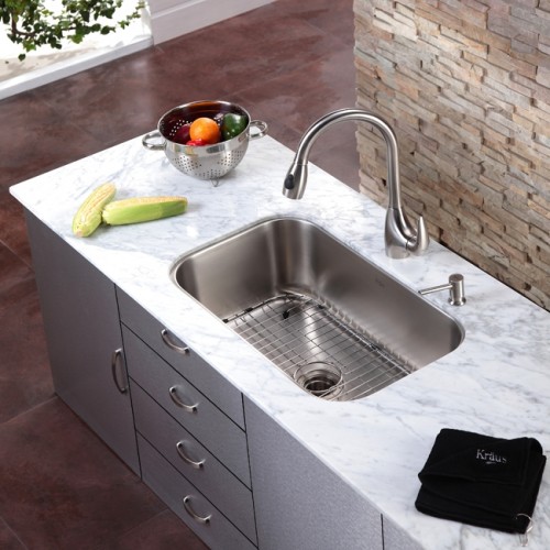 KBU14 Мойка кухонная прямоугольная Krausru  - Вид №3