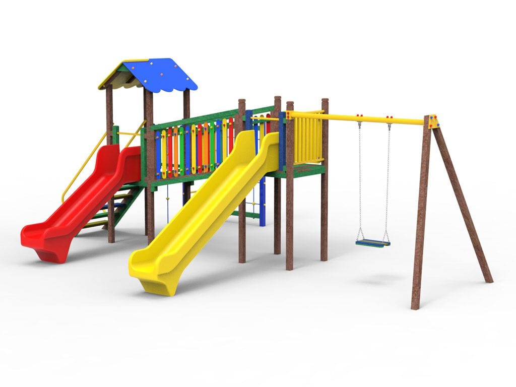 Рециркулированная пластиковая игровая структура EUROCOMITALIA COMBI SLIDE ARCH-00152424 - Вид №2