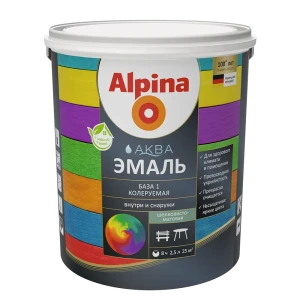 Эмаль Alpina Аква полуматовая База 1 цвет белый 2.5 л