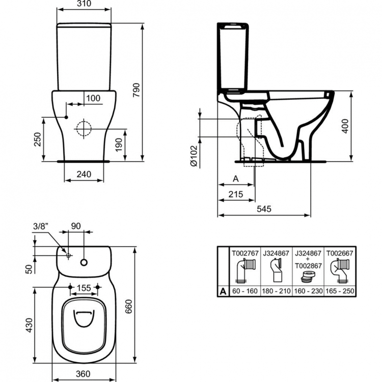 T356801 Бачок для унитаза Ideal Standard TESI - Вид №3