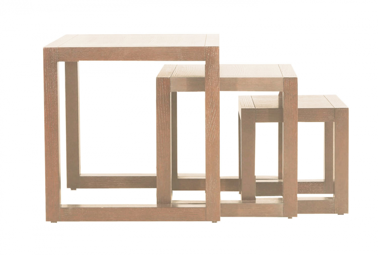 Приставной столик квадратный cветлый ясень Lago Maggiore Many Pany, 3 штуки PUSHA PUSHA 062862 Бежевый  - Вид №1