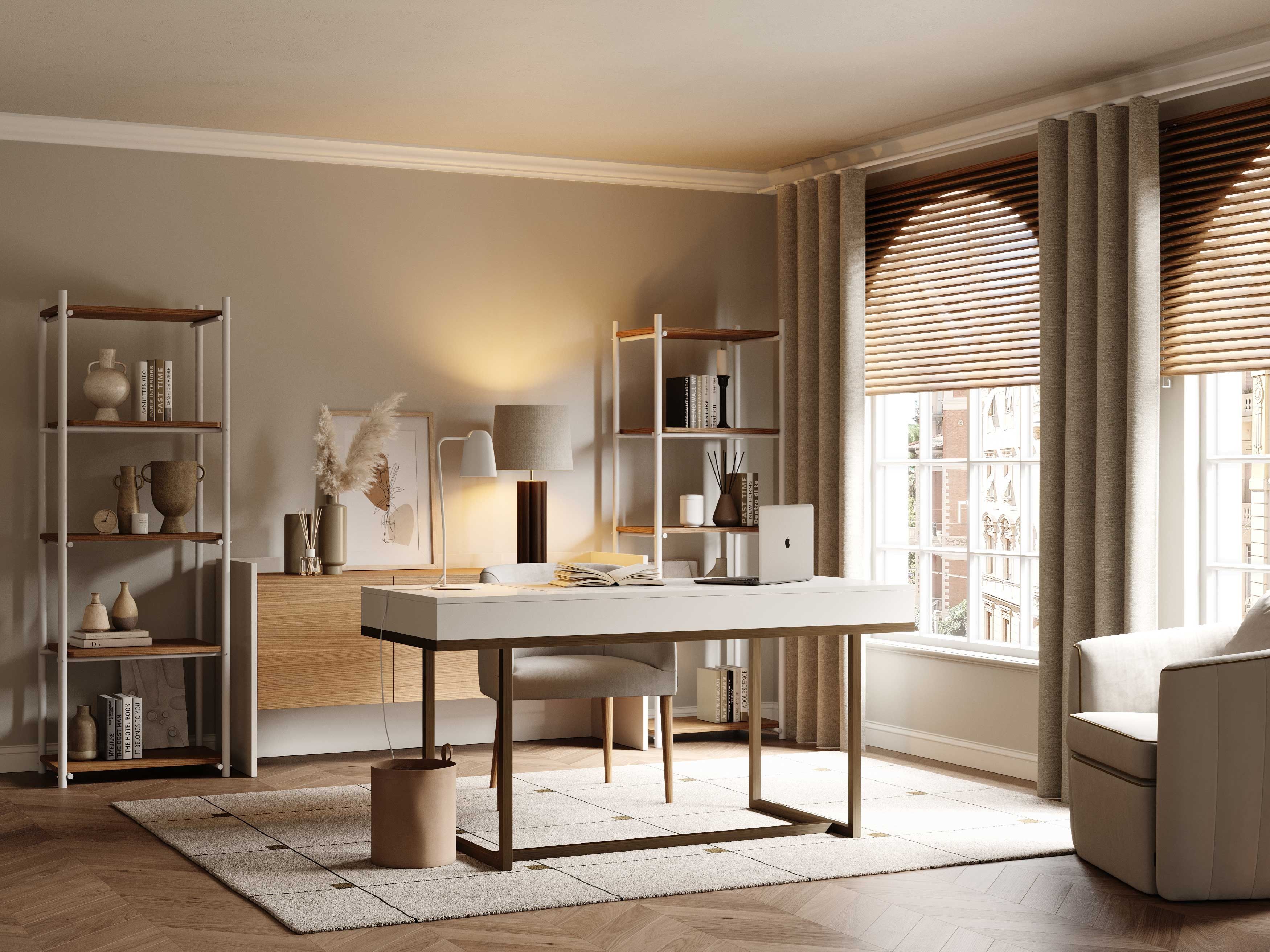 Деревянный шпон письменный стол с ящиками Stylish Club ARCH-00105545 - Вид №5