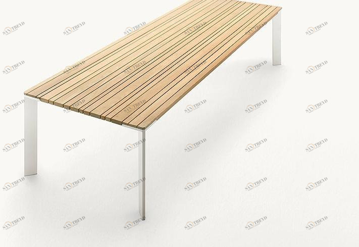 Paola Lenti Прямоугольный деревянный садовый стол Sunset B40d