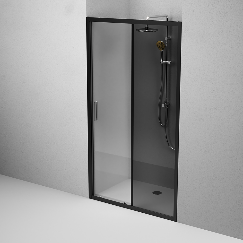 W90G-110-1-195BG Solo Дверь душевая 110х195 стекло тонированное профиль черный матовый AM.PM Gem - Вид №3