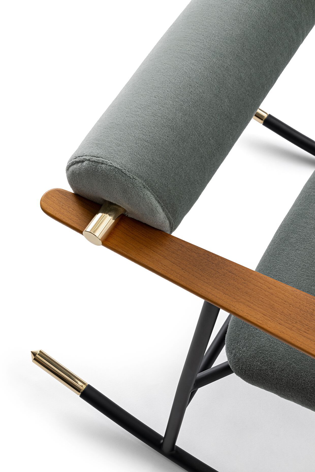 Кресло-качалка с кожаной обивкой Gallotti&Radice LOULOU ROCK ARCH-00053893 - Вид №12