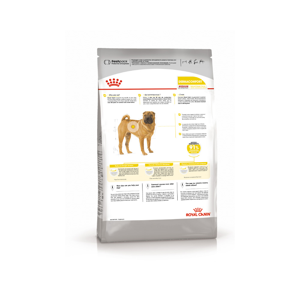 УТ0005577 Корм для собак Size Medium Dermacomfort для средних пород с чувствительной кожей сух. 10кг ROYAL CANIN  - Вид №2