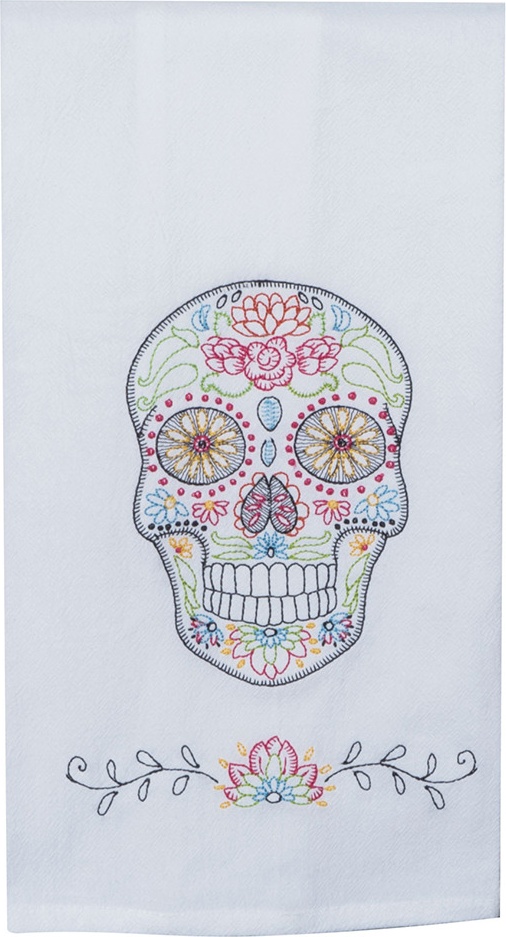 10644439 KAY DEE DESIGNS Полотенце кухонное Kay Dee Designs "Череп" 44х71см, хлопок (белое) Ткань 