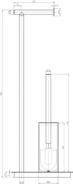 70281 Стойка напольная цвет хром LANGBERGER BURANO - Вид №2