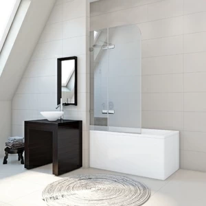 Шторка на ванну 100x160 GV-862C прозрачное стекло 6 мм GUTEWETTER TREND PEARL