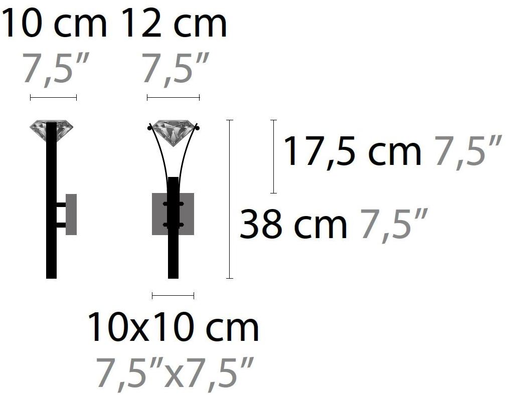 ILFARI Настенный светильник из металла с кристаллами Elements of love 10550/10551 - Вид №2