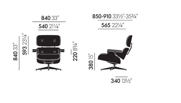 Тканевое вращающееся кресло с подлокотниками VITRA Eames Lounge Chair ARCH-00034664 - Вид №15