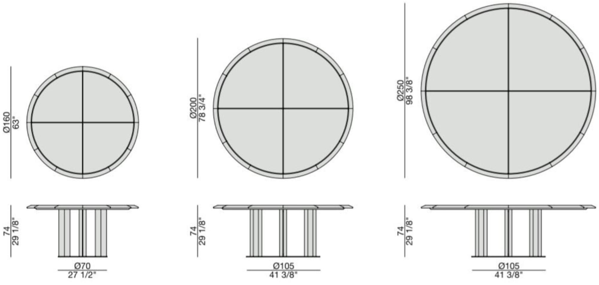Porada Круглый стол из ореха с мраморной вставкой Iron sun-id-1416590 - Вид №2