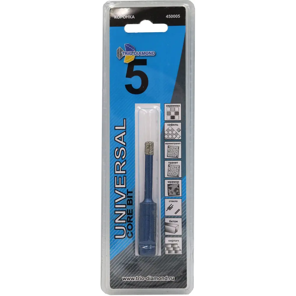 Коронка универсальная Trio-Diamond 450005 5 мм для сверления отверстий 88893516 STLM-1415782 - Вид №1