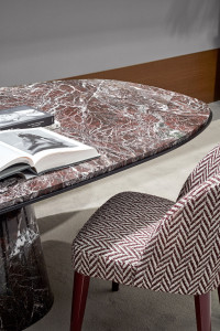 Мраморный прямоугольный обеденный стол