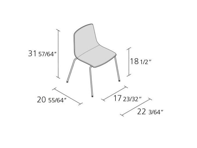 Стул из полипропилена с мягким сиденьем Alias тонкий ARCH-00027096