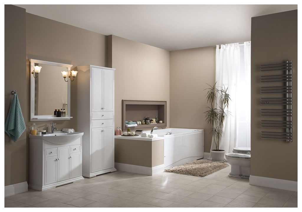 Шкаф-пенал для ванной Aquanet Лагуна 70 белый 00175396 - Вид №3