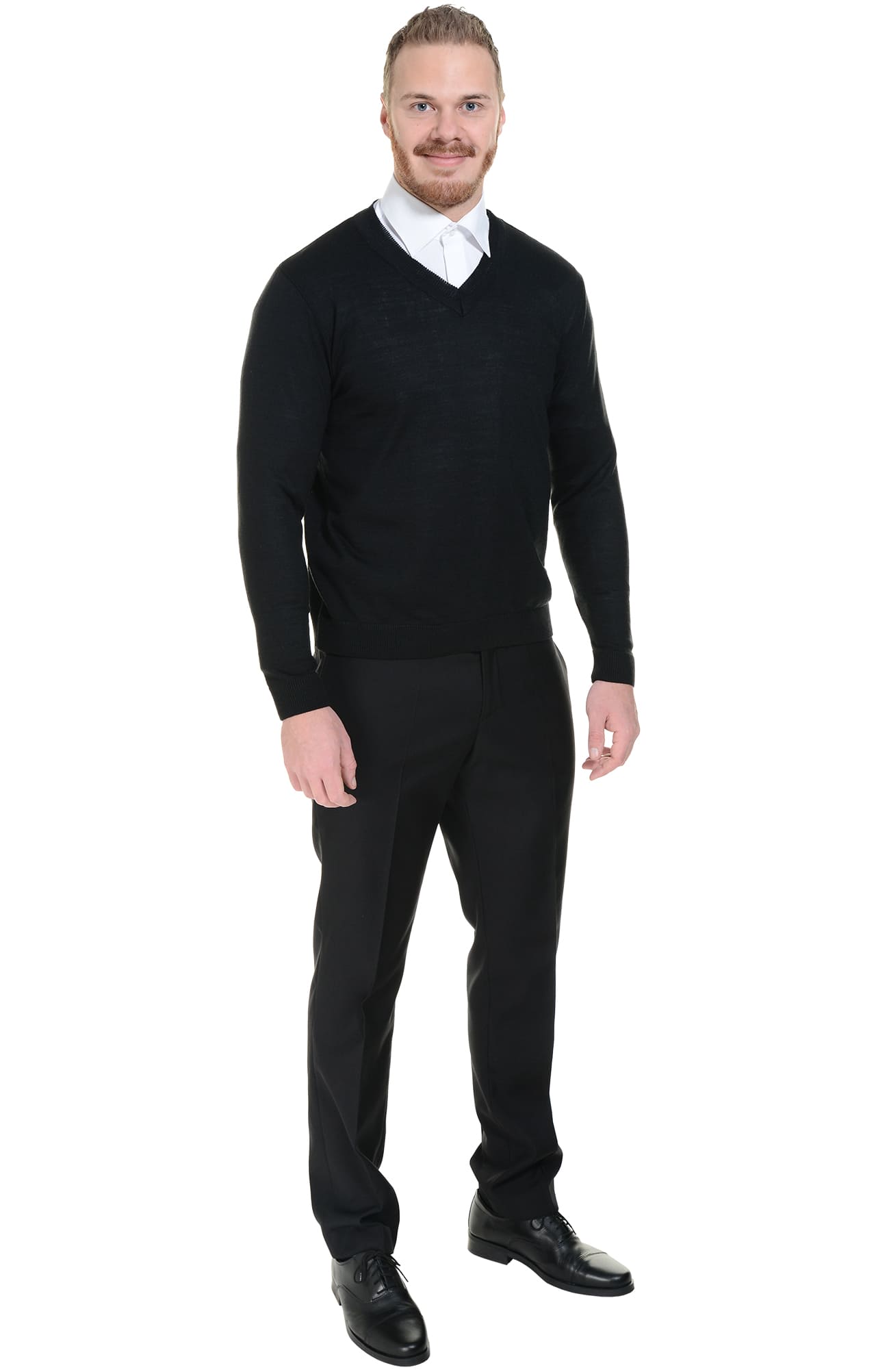 62563 Джемпер мужской черный  Одежда для охранных структур  размер 44-46 Спецодежда  - Вид №4