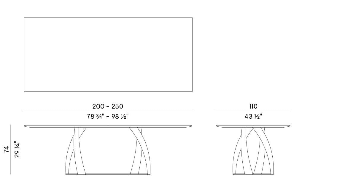 Прямоугольный мраморный стол Potocco Bon Bon ARCH-00031862 - Вид №2