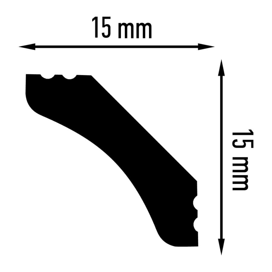 Плинтус потолочный Плинтэкс P 15/15 (350 шт) Р - Вид №1