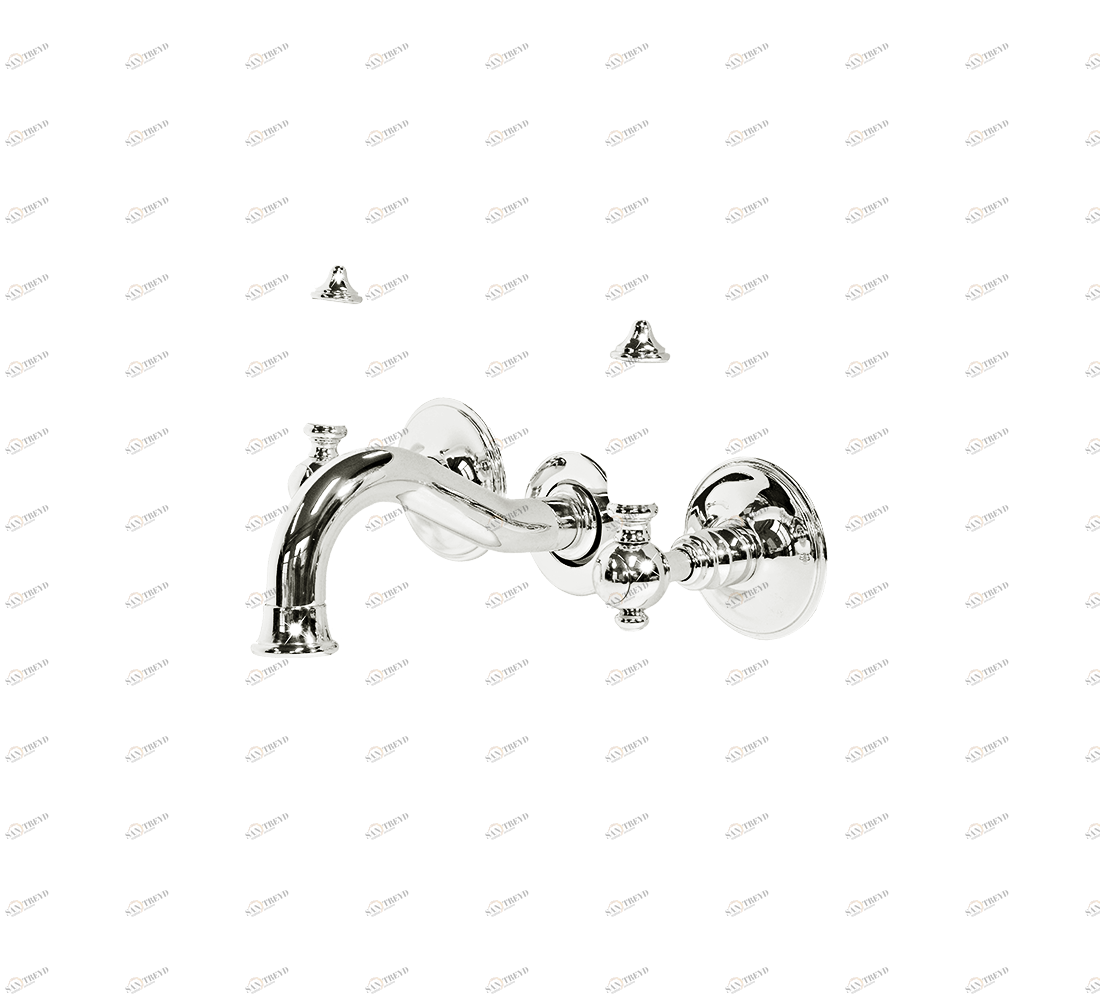 Gentry Home Смеситель для раковины мостик на 2 отверстия 200мм Berkeley Никель GH102002 