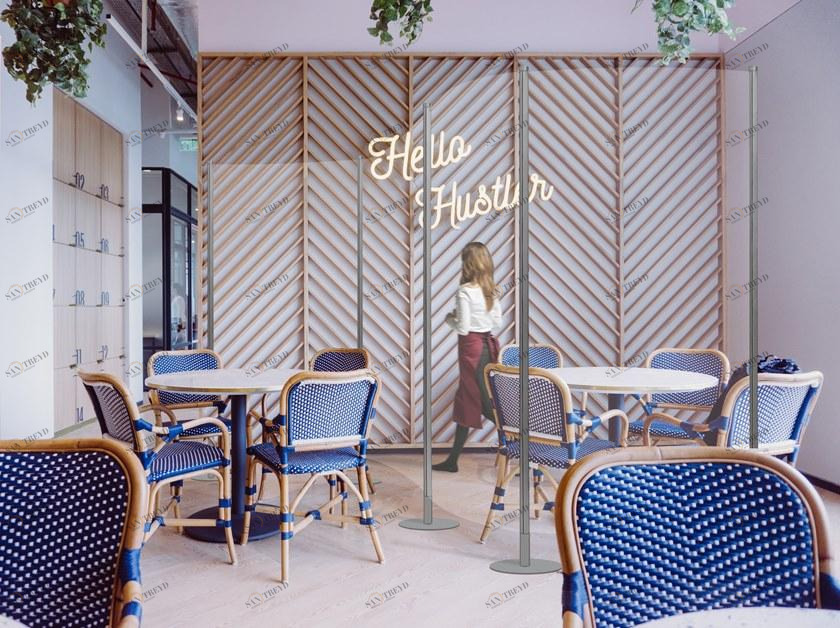 Slalom Отдельностоящая офисная перегородка из поликарбоната Partition system sun-id-1407977