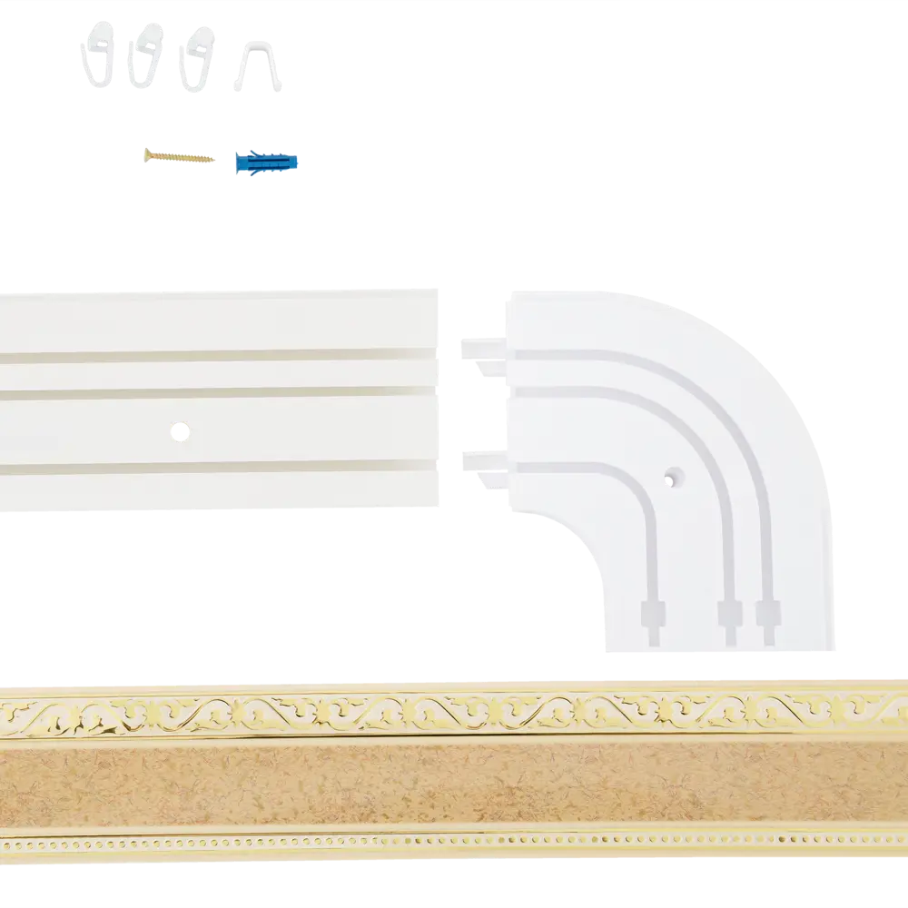 Santreyd Монарх - потолочный трехрядный карниз с орнаментом, 3 м, песок 83325287 STLM-0040472 - Вид №3