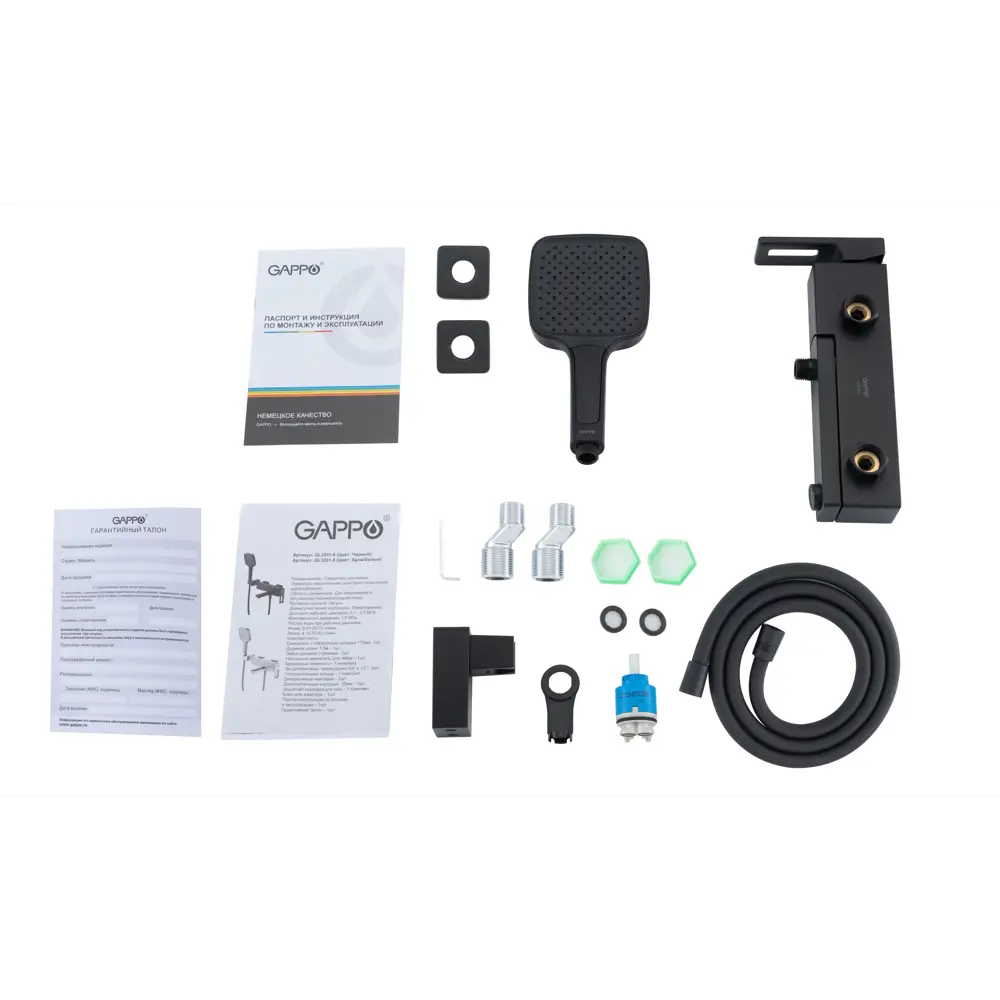 Смеситель для ванны GAPPO Eder с лейкой - матовый черный 89359055 STLM-0970626 - Вид №7