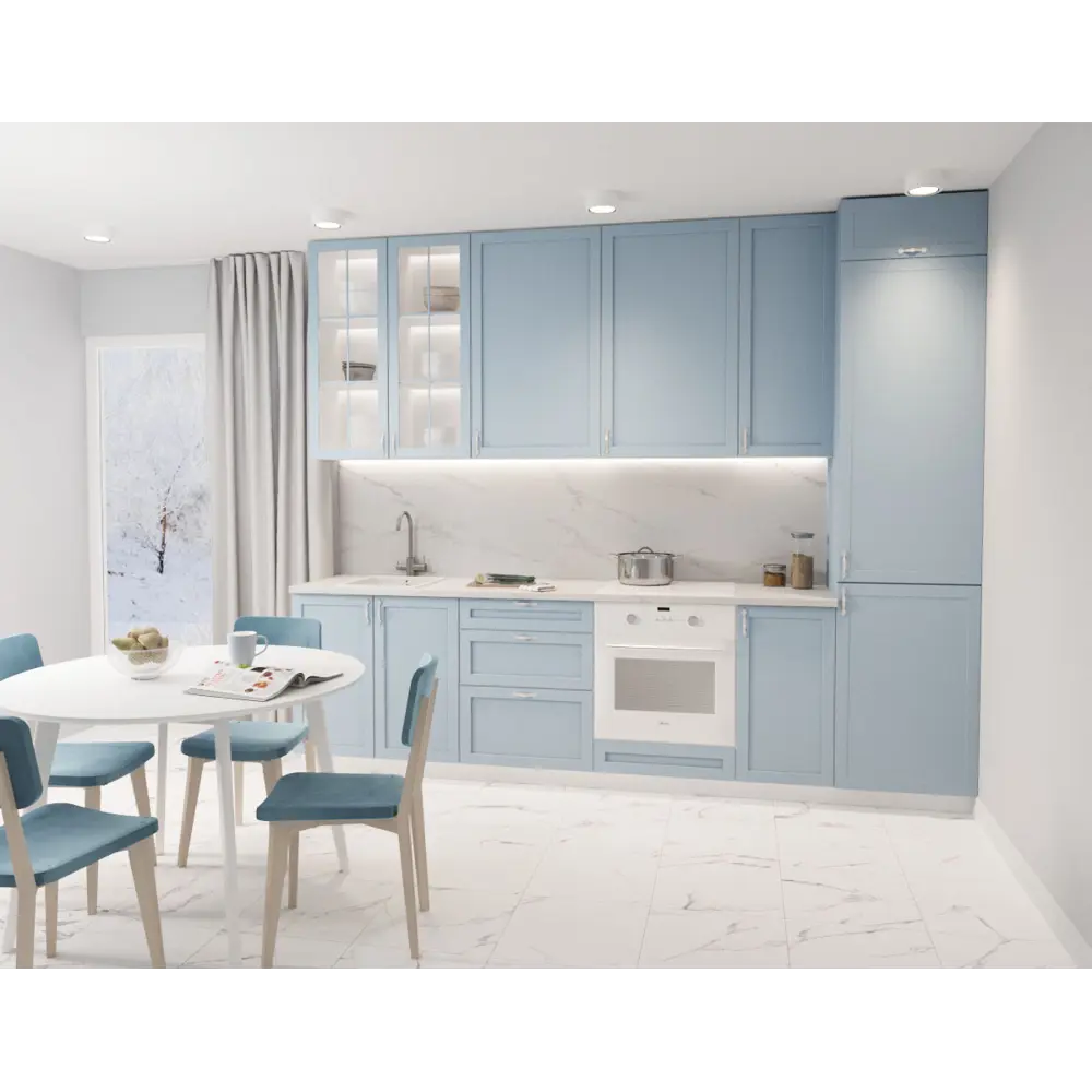 Стол обеденный Монреаль Т1 раскладной 100-130x77x100 см круг МДФ цвет белый Santreyd STLM-2064789 - Вид №12