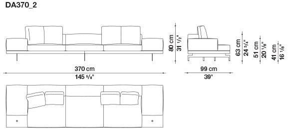 B&B Italia 3-х местный тканевый диван с шезлонгом Dock sun-id-1355318 - Вид №140