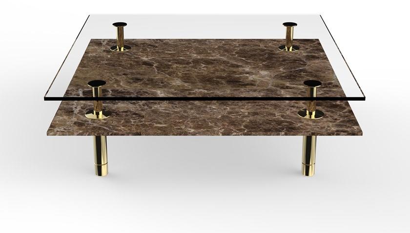 GHIDINI1961 Квадратный мраморный журнальный столик Legs sun-id-1374988 - Вид №2