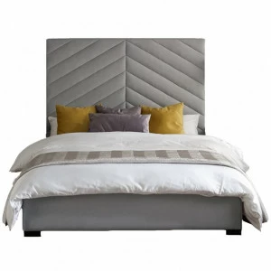 Кровать двуспальная 160х200 серая Shanti ICON DESIGNE ДИЗАЙНЕРСКИЕ 177945 Серый