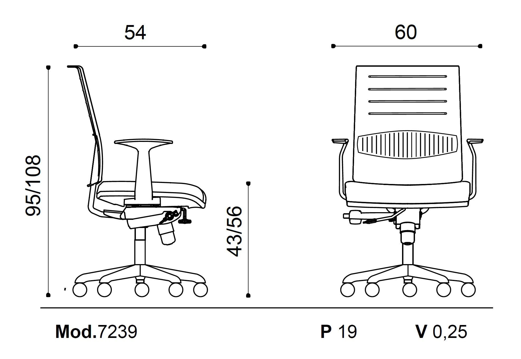 Поворотный операционный офисный стул с подлокотниками Ares Line Zero7 ARCH-00147600 - Вид №4