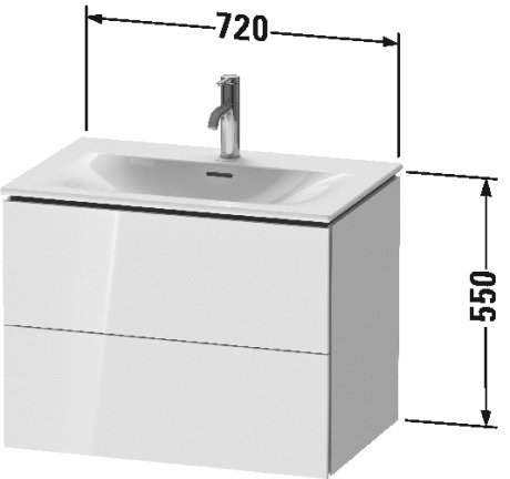 LC630604949 L-Cube Тумбочка подвесная Графит матовый, декор Duravit - Вид №1